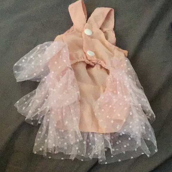 --SOLD--Pink Polka Dot Dog Dress - Picture 4 of 9